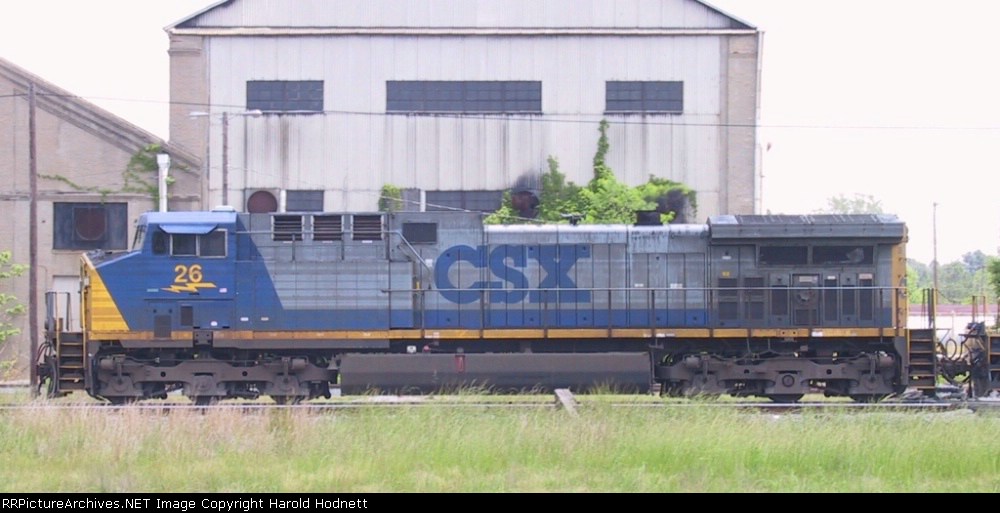 CSX 26 rolls through the yard 